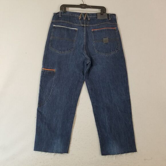 Marithe Francois Girbaud Jeans mens 38x28 brand x wide-leg baggy blue pants Y2K - Picture 8 of 15